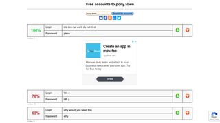 pony.town - free accounts, logins and passwords