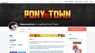 Agamnentzar is creating Pony Town | Patreon