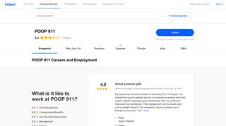 POOP 911 Careers and Employment | Indeed.com