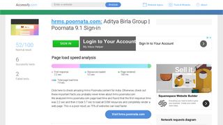 Access hrms.poornata.com. Aditya Birla Group | Poornata 9.1 Sign-in