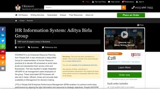 HR Information System: Aditya Birla Group - UK Essays