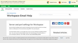 Find my server and port settings | Workspace Email - GoDaddy Help AE