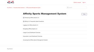 Affinity Sports Management System – Pop Warner
