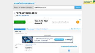 pop3.netcore.co.in at WI. Login Page - Website Informer