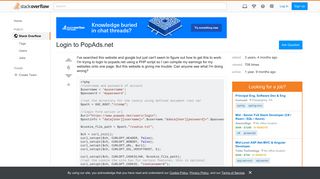 Login to PopAds.net - Stack Overflow