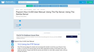 Using The Ftp Server; Using The Samba Server - Popcorn Hour A-400 ...