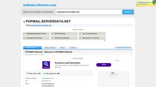 popmail.serverdata.net at WI. POP/IMAP Webmail :: Welcome to POP ...