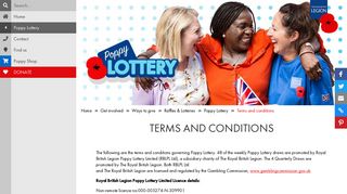Terms and conditions | The Royal British Legion