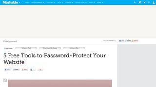 5 Free Tools to Password-Protect Your Website - Mashable