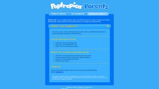 Manage Membership - Poptropica