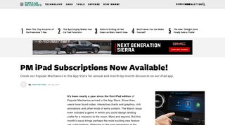 PM iPad Subscriptions Now Available! - Popular Mechanics