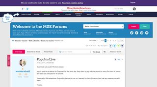 Populus Live - MoneySavingExpert.com Forums