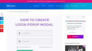 How to Create a Login Popup Modal in WordPress - WP Daddy