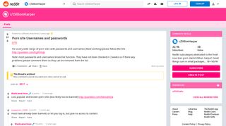 Porn site Usernames and passwords : DillionHarper - Reddit