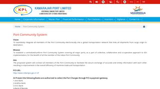 Port Community System:KPL - Ennore Port Limited