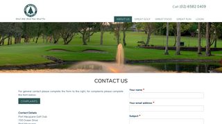 Contact Us | Port Macquarie Golf Club