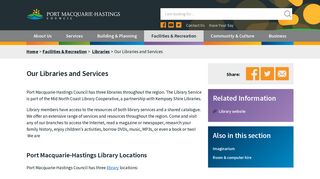 Our Libraries and Services - Port Macquarie-Hastings Council