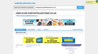 employee.portoffelixstowe.co.uk at WI. Mess Room Login