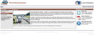 Vehicle Booking System - Port of Felixstowe