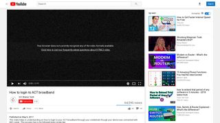 How to login to ACT broadband - YouTube