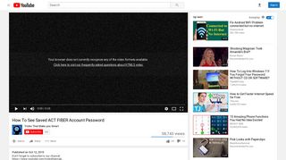 How To See Saved ACT FIBER Account Password - YouTube
