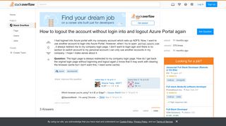 How to logout the account without login into and logout Azure ...