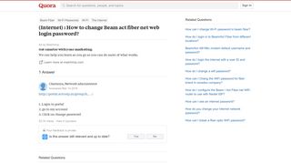 (Internet) : How to change Beam act fiber net web login password ...