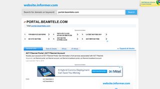 portal.beamtele.com at WI. ACT Fibernet Portal | ACT Fibernet Account