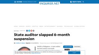 State auditor slapped 6-month suspension | Inquirer News