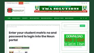 Enter your student matric no and password to login into the Noun portal