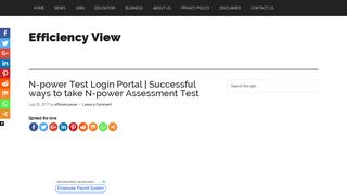 N-power Test Login Portal | Successful ways to take N-power ...