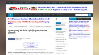 npower.gov.ng Test Portal Login | N-power Interview Questions ...