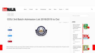 OOU 3rd Batch Admission List 2018/2019 is Out • School News ...