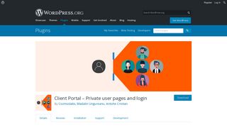 Client Portal – Private user pages and login | WordPress.org