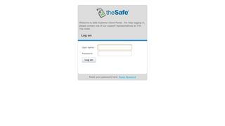 Safe Systems Client Portal - Logon Page