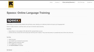 Speexx: Online Language Training - the IRC Learning Portal!
