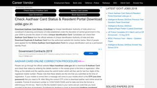 Check Aadhaar Card Status & Resident Portal Download uidai.gov.in