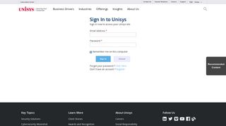 Sign In to Unisys