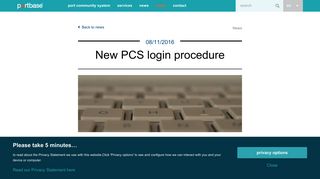 New PCS login procedure - Portbase