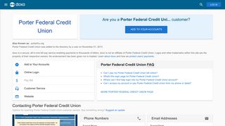 Porter Federal Credit Union: Login, Bill Pay, Customer Service and ...