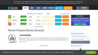 Porter Finance Demo Account | Best Binary No Scams