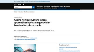 Aspire Achieve Advance 3aaa apprenticeship training ... - Gov.uk