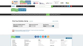 Portfolio Summary | Stock Portfolio, Mutual Fund ... - Moneycontrol