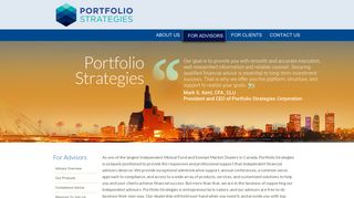 FOR ADVISORS – Portfolio Strategies Corporation