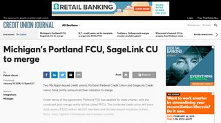 Michigan's Portland Federal Credit Union, SageLink Credit Union to ...