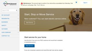 Start, Stop or Move Service - My Account | PGE - Portland General ...