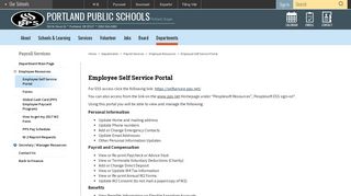 Payroll Services / Employee Self Service Portal - Portland Public ...