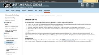 Information Technology / Student Email - Portland Public Schools