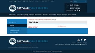 Staff Links - Portland Public Schools
