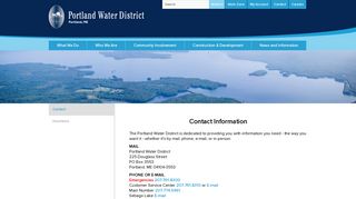 Contact Information | Portland Water District